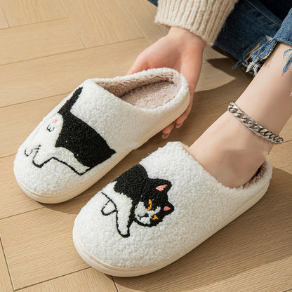 Funny Cartoon Cat Cotton Slippers