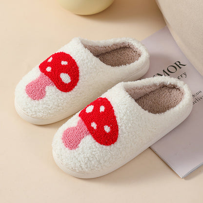 Cartoon Mushroom Love Style Cotton Slippers