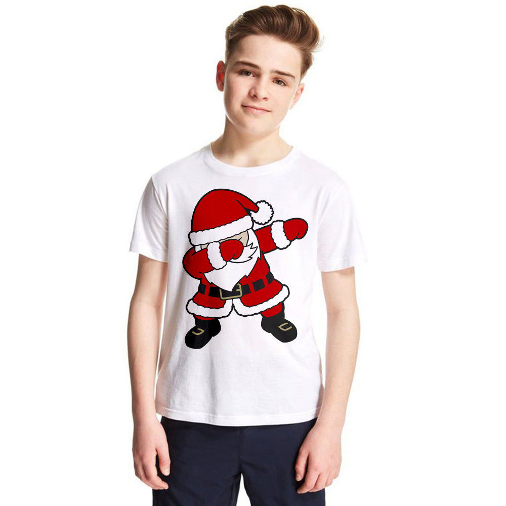 Dancing Santa Christmas Cartoon T-Shirt (Kid's Unisex)