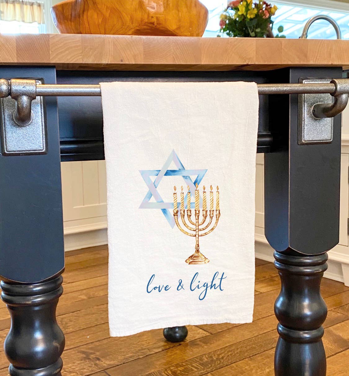 Love & Light Hanukkah Cotton Tea Towel