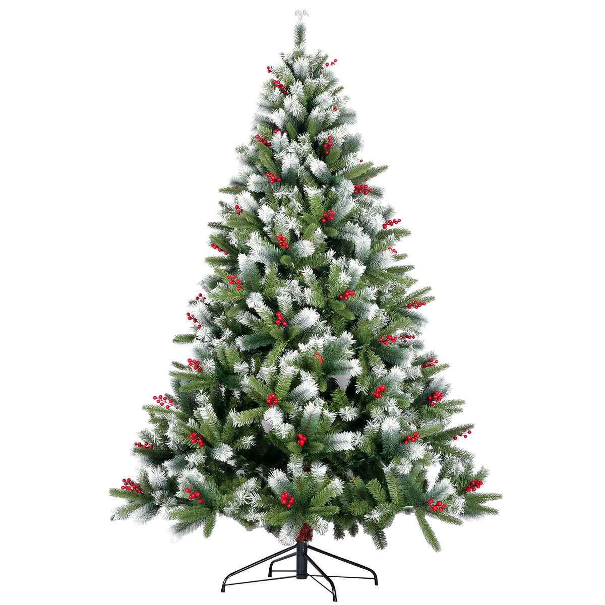 7.5 ft tall Christmas Tree Flocked Pine Needle Tree with Cones