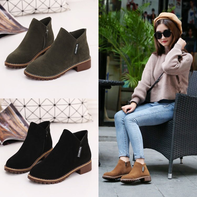 Ankle Short Heel Boots