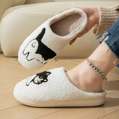 Funny Cartoon Cat Cotton Slippers