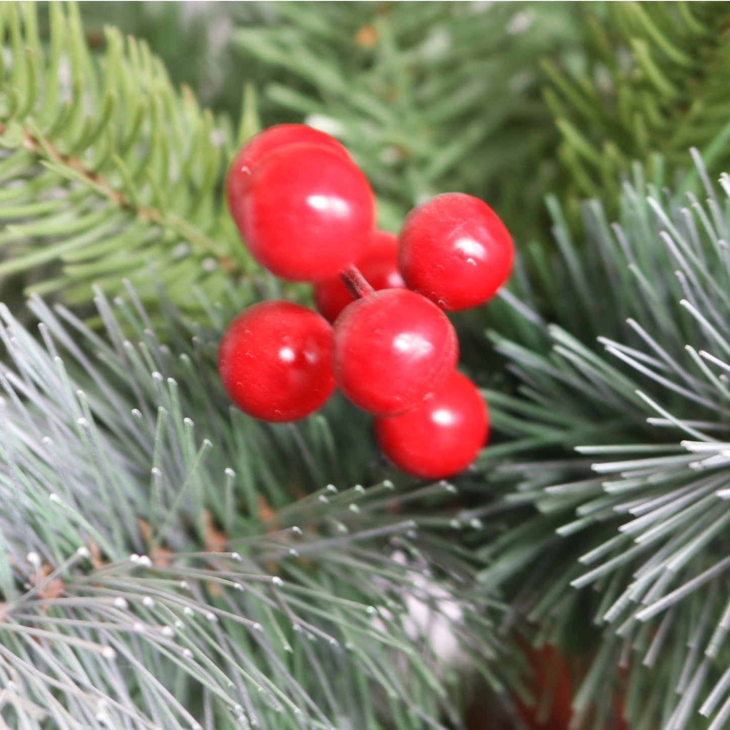 7.5 ft tall Christmas Tree Flocked Pine Needle Tree with Cones