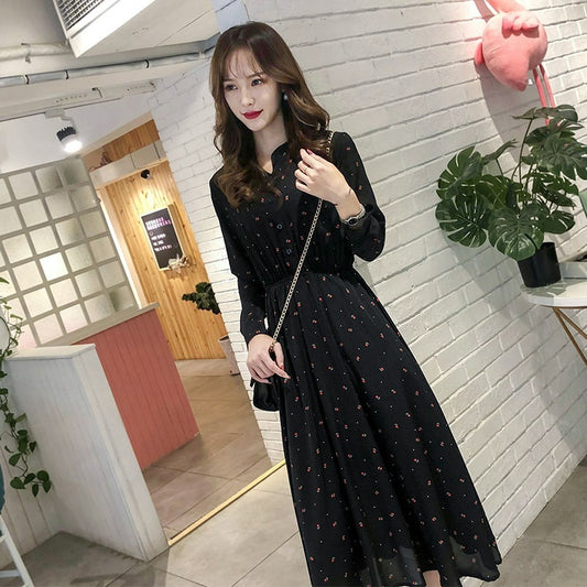 Long Sleeve Chiffon Dress