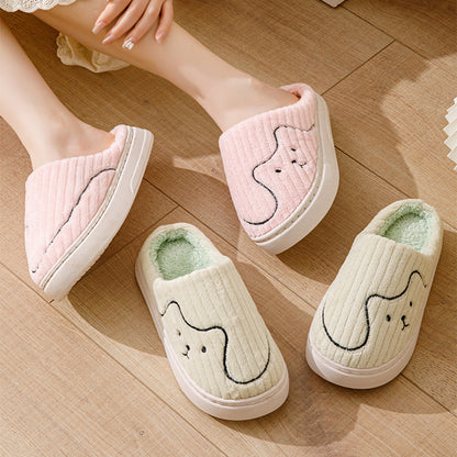 Squiggly Line Cat Slippers