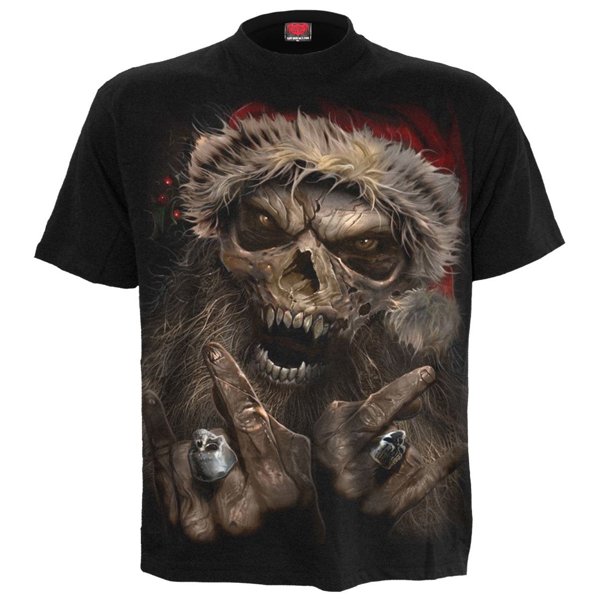 ROCK SANTA - Black T-Shirt (Men's)