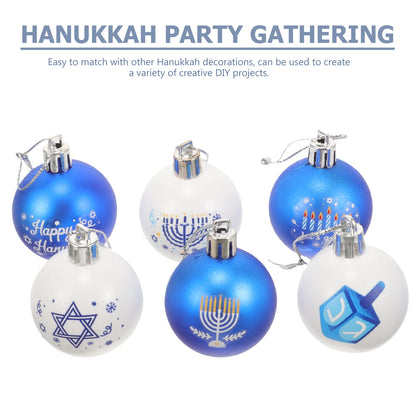 Hanukkah Hanging Ball Ornaments 24Pcs