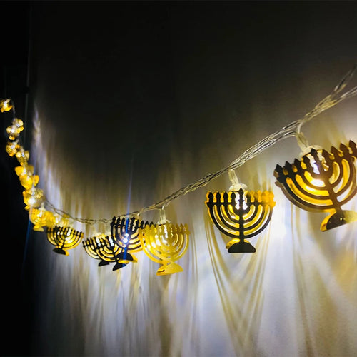 Star Of David String Lights Hanukkah 5.5ft 10LED Lights