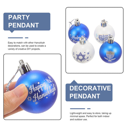 Hanukkah Hanging Ball Ornaments 24Pcs