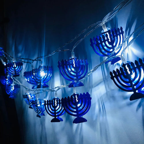 Star Of David String Lights Hanukkah 5.5ft 10LED Lights