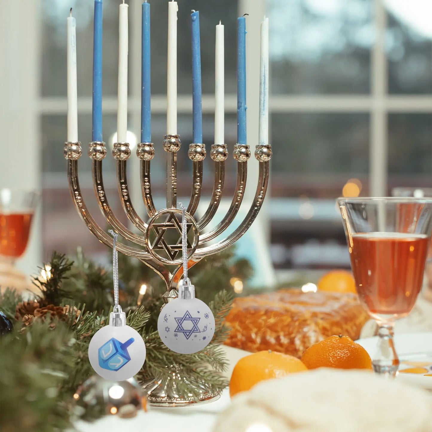 Hanukkah Hanging Ball Ornaments 24Pcs