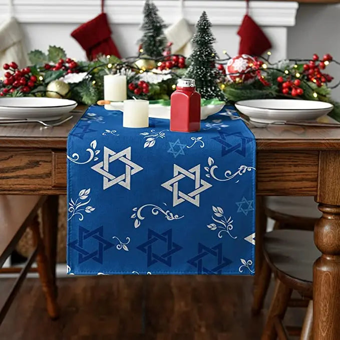 Star Of David Table Runner Hanukkah