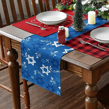 Star Of David Table Runner Hanukkah