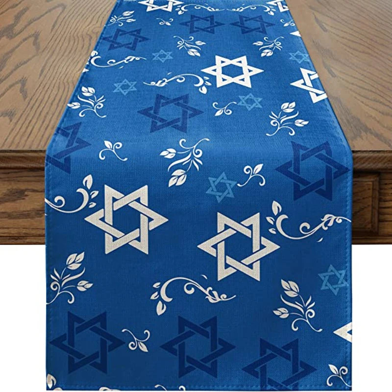 Star Of David Table Runner Hanukkah