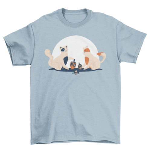 Kittens Playing Dreidl T-shirt (Adult Unisex)