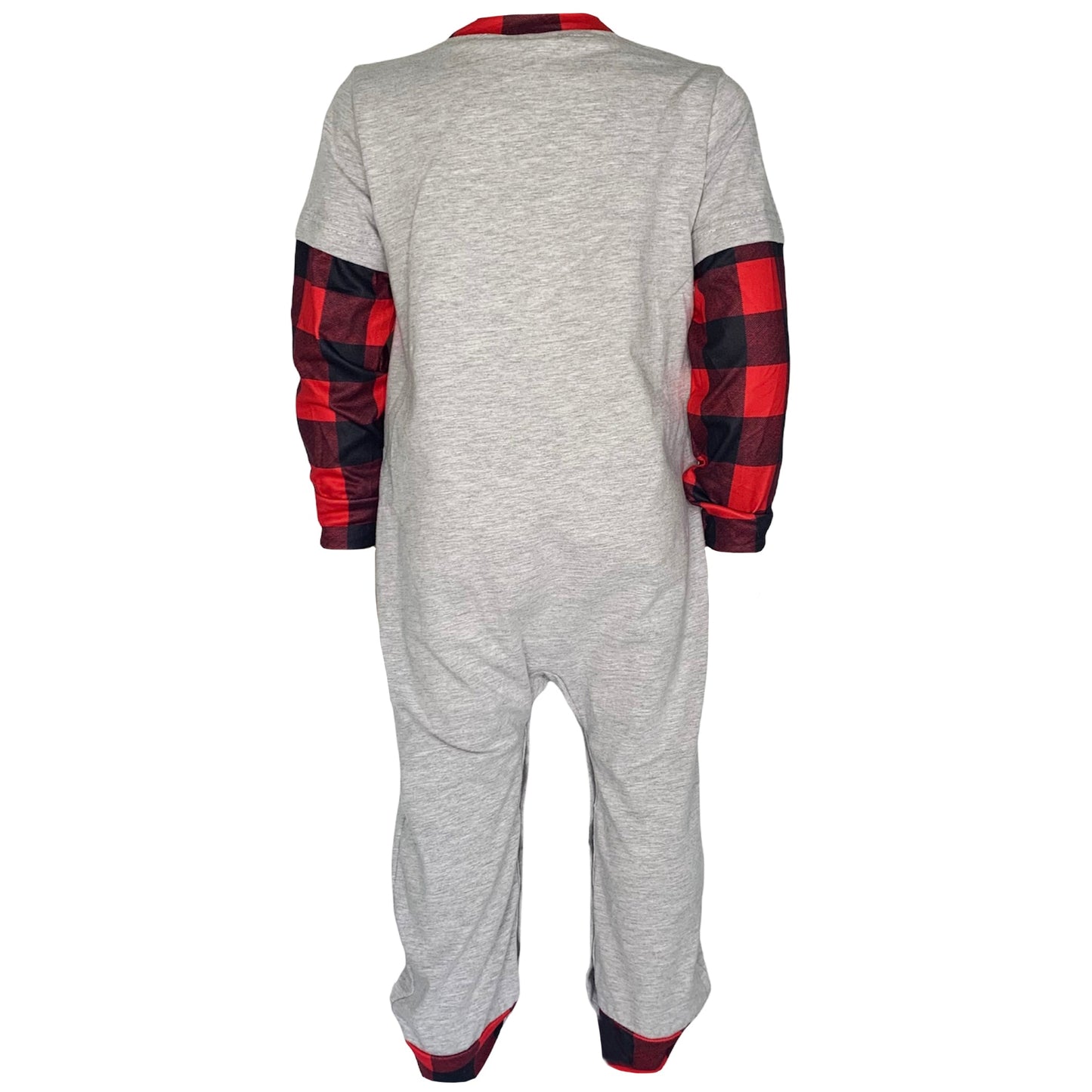 Holiday Christmas Reindeer Plaid Cotton Romper (Boys)