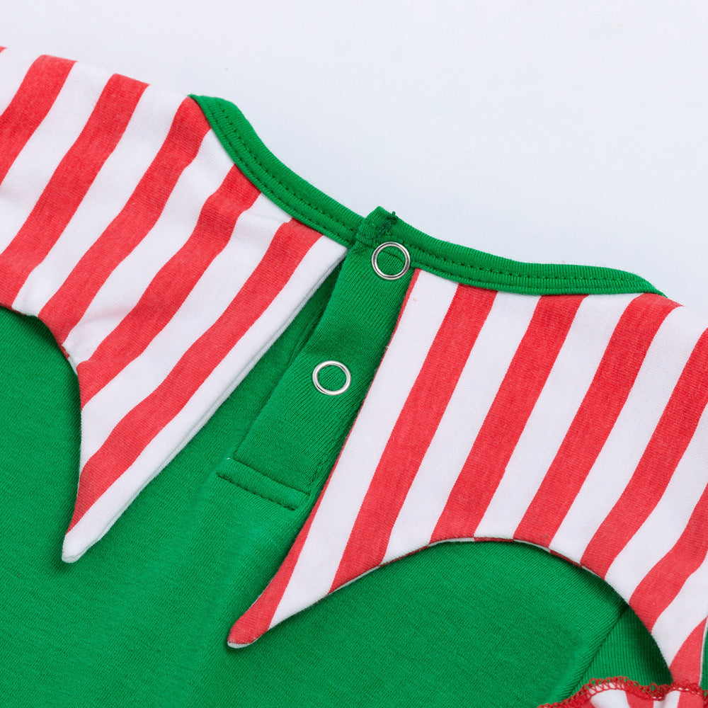 Christmas Striped Romper Baby Suit (Girls)