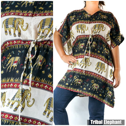 Boho Elephant Kaftan Shirt