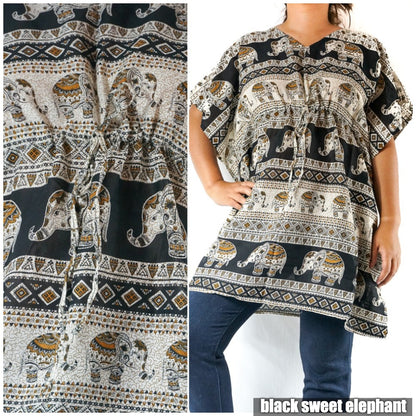 Boho Elephant Kaftan Shirt