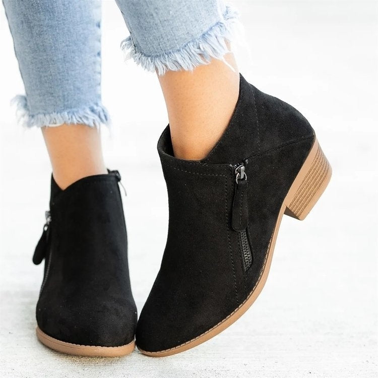 Zipper Ankle Boots