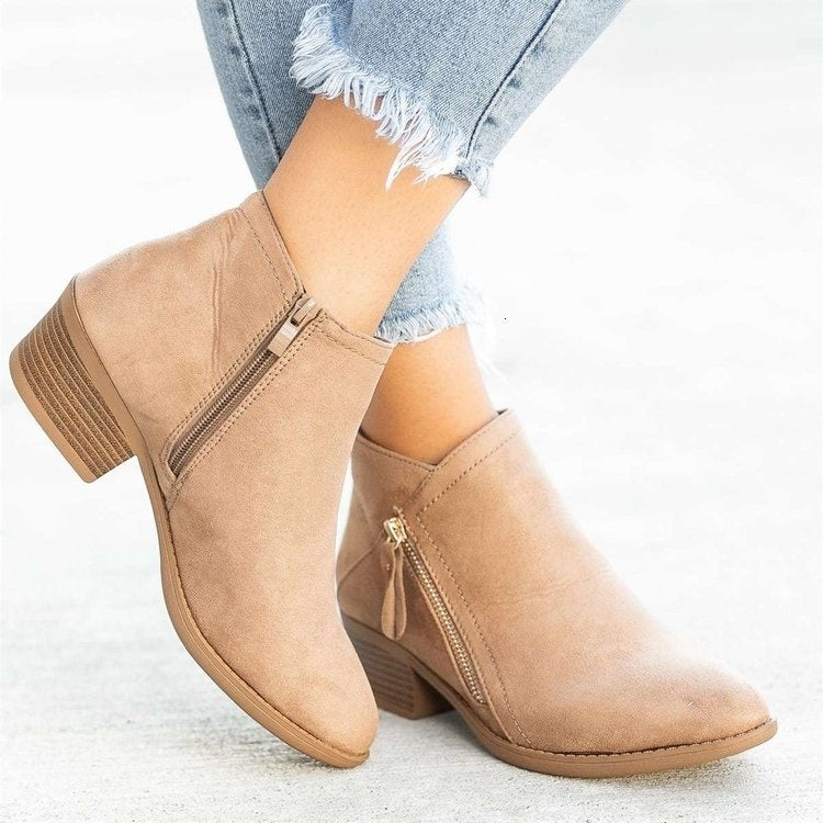 Zipper Ankle Boots