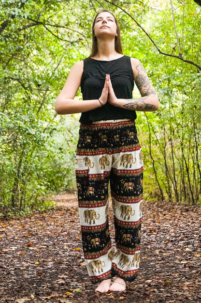 Gold Elephant Boho Pants