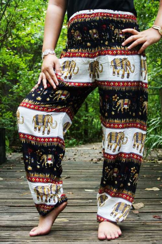 Gold Elephant Boho Pants